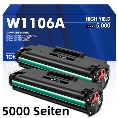 XXL Toner W1106A für HP 106A Toner Laser MFP 135wg MFP 137fwg MFP 135ag 107w 107