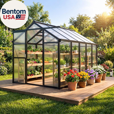 #ad 6X8 FT Greenhouse Walk In Greenhouse Kit with Aluminum Frame Polycarbonate Pan $399.40