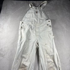Vintage 90s Carhartt Painter Overalls 36x29 Canvas Workwear Paint Splatter 59