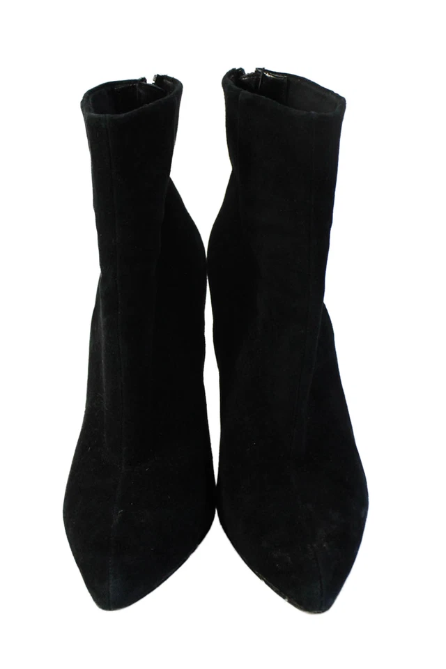 Bota Steve Madden Feminina Zíper Traseiro Biqueira Pontiaguda Stiletto Camurça Preta Tamanho 8.5 - Imagem 2 de 4