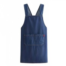 Denim Apron with Pockets and Cross-back Straps for Chef Kitchen Cooking BBQ