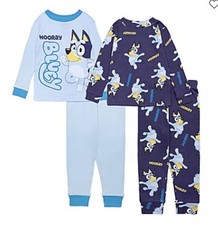 Toddler Boys Bluey Crew Neck Long Sleeve 4-pc. Pajama Sets S-4