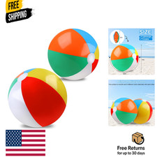 2 Pack Beach Balls, 20 Inch Beach Balls, Rainbow Color Pool Toys Pool Balls for