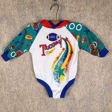 Vintage Gerber Baby One Piece Hooded 0-6 mo Football Touchdown 90s