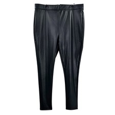 Women's Black Faux Leather Stretch Leggings Skinny Pants High Waisted XXL