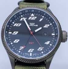 GLYCINE GMT GL1006 Analog Wristwatch Watch Mens Black Quartz No Box r