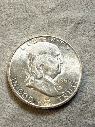 1950-D 50C Franklin Half Dollar MS BU UNC Uncirculated Nice Coin See Pics 7678