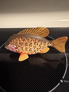 Manfred Scheel Carved Wood Folk Art Sunfish Decoy Lure