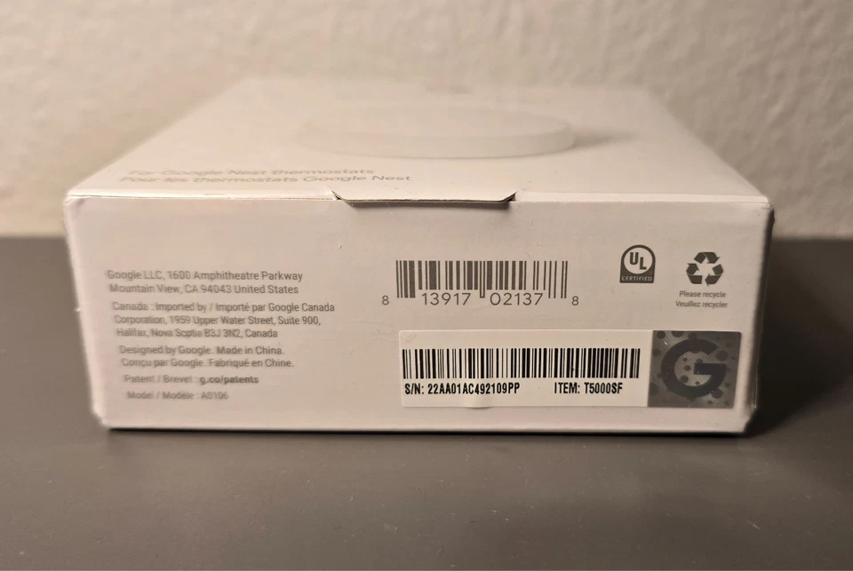Google Nest Temperature Sensor T5000SF - White New Sealed - Image 3 of 4