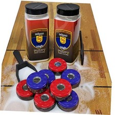 Shuffleboard Pucks w/ 2 Cans Shuffleboard Wax, High Speed 2 5/16 58 Chrome