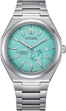 Citizen Men Analogue Titanium Automatic Watch Turquoise green blue NJ0180-80M