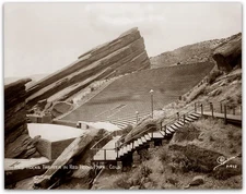 Vintage Red Rocks Amphitheater 11X14 Unframed Print – Historic Colorado Music Ve