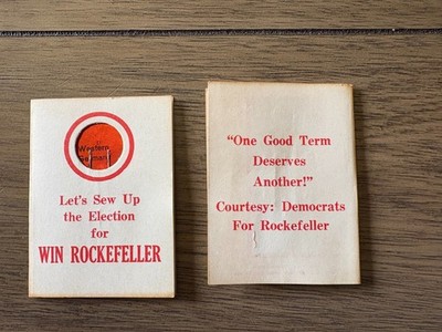 Vintage Politial Sewing Needles - Winthrop Rockefeller  Set of 2