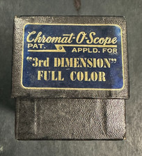 Vintage 1940s Chromat-O-Scope 35mm Single Slide Wood Viewer Original Box