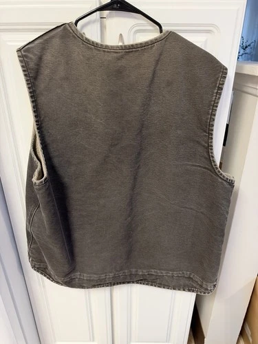 Carhartt Men’s Sherpa Lined Full Zip Cotton Work Vest Black XL V28 BLK image 4