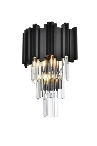 Elegant Lighting Willow 12" Wall Sconce in Black - Picture 3 of 8