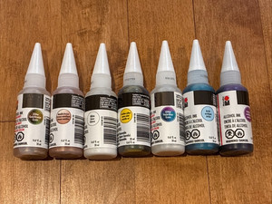 Marabu Alcohol Ink Lot Crafting Supplies Metallic Bronze White Blue Gold Yellow