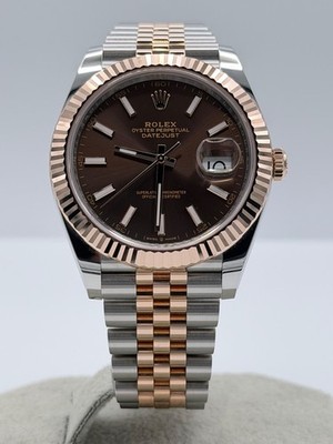 Rolex Datejust 41 Rose Gold mit Chocolate Dial Jubilee B&P 11.2024