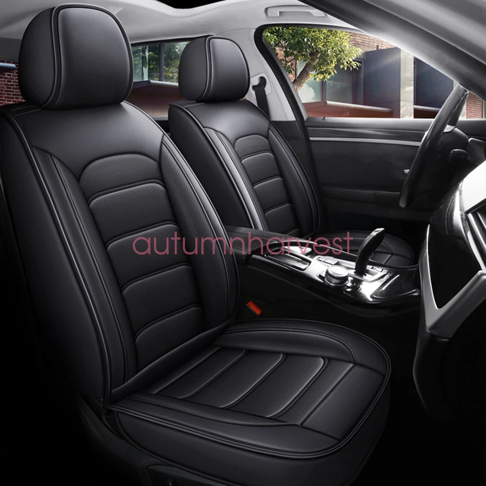 Fits Lexus Leather Car Seat Covers 5-Seats Front + Rear Full Set Protectors Pad - Image 3 of 4