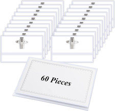 Image of Name Badges with Clip and Pin, 60PCS Name Tag 9 X 5.6 Cm Name Badge Hol