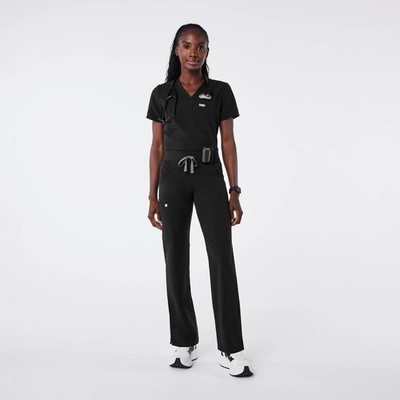 FIGS Catarina One-Pocket Scrub Top & Kade Straight-Leg Scrub Pants Size S Black