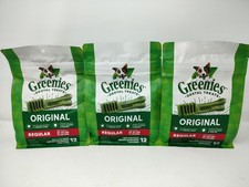Greenies Original Regular Dental Dog Treats 25-50lbs - 3 12oz Bags - 36 Treats