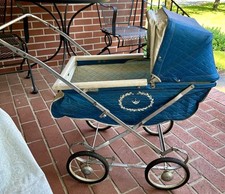 South Bend Toy VTG 60 's Collapsible Baby Doll Buggy Stroller Bed Carriage