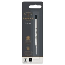 PARKER QUINKflow  Ballpoint Pen Ink Refill, Fine Tip, Black, 1 Count
