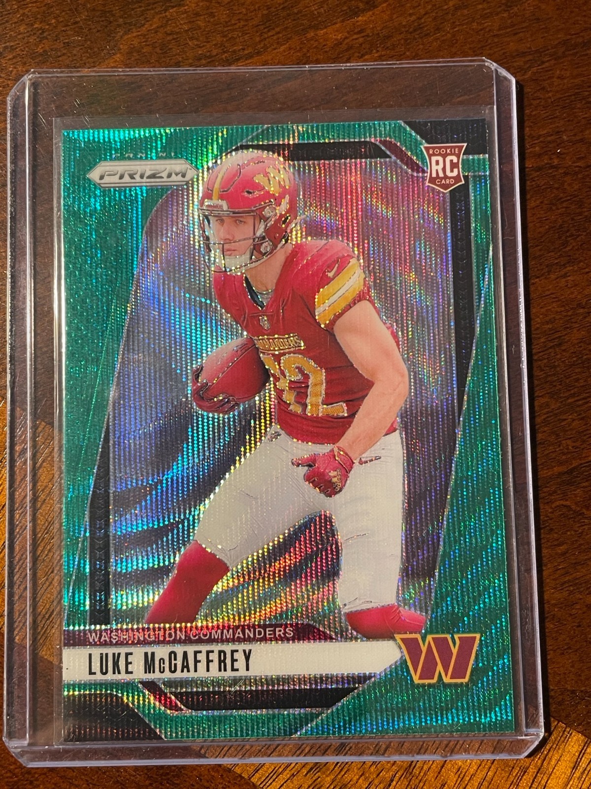 LUKE McCAFFREY 2024 Panini Prizm Green Wave Prizm #367 RC - Commanders