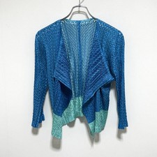 Issey Miyake Pleats Please Mesh Pleated Cardigan Haori Blue Size 3 Japan