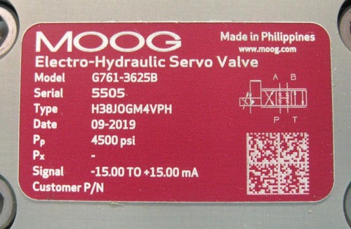 NOS Moog G761-3625B Servo Valve H38JOGM4VPH w/ Warranty New in Box - Picture 2 of 4