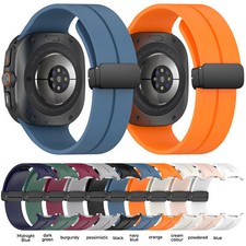 For Samsung Galaxy Watch Ultra Band 47mm Silicone Sport Strap Magnetic Buckle