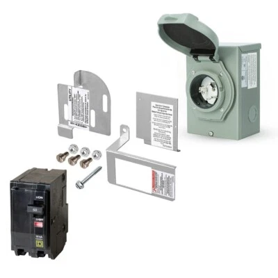OWL SAFETY SUPPLY 9000-15000 Watt Generator Interlock Kit w/ Inlet Box for Square D QO Panel