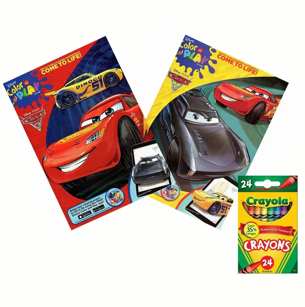 2 DISNEY CARS LIGHTNING MCQUEEN Coloring Play Activity Book + 24 Crayola Crayons | eBay 2 Disney Cars Lightning Mcqueen Coloring Play Activity Book + 24 Crayola Crayons | Ebay