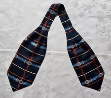GENTS SCARF VINTAGE AUTHENTIC JEWELRY ART BELT BLUE SILK LONG MEN TIE