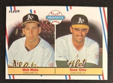 1988 Fleer Major League Prospects Walt Weiss Dave Otto Rookie #652 Athletics O/C