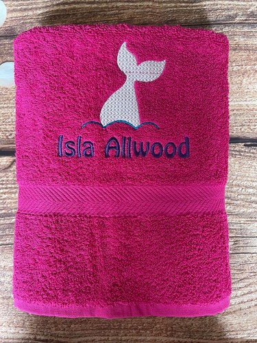 Embroidered Personalised Swimming, beach or Sports Towel. Ideal gift - Mermaid - Picture 11 of 21