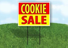 COOKIE SALE RED YELLOW Plastic Yard Sign ROAD SIGN with Stand