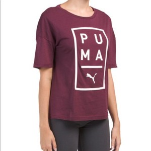 burgundy puma tee