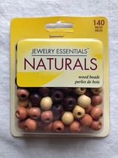 Jewelry Essentials Naturals Wood Beads 8 mm Light, Dark Brown 140 beads