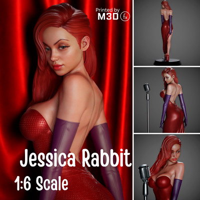 JESSICA RABBIT - 3D Modell Figur (Maßstab 1:6) unbemalt Frau Sexy Fan Art - (CA3D)