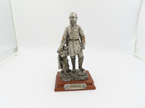 Chilmark Pewter Stonewall Jackson Pewter Figurine On Wood Base Civil War Replica - Picture 2 of 10
