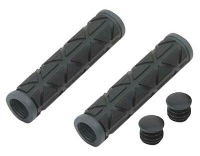 Bike M.T.B Grips 7/8 long 122mm Triangle Black/Grey. bike part ,bicycle parts.