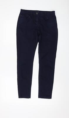 Marks and Spencer Damen Blau Baumwolle Jegging Jeans Größe 8 L26 Normal Knopf