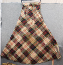 Vintage 80's Casual Corner Skirt 6 Brown Plaid Aline Academia Grunge Schoolgirl