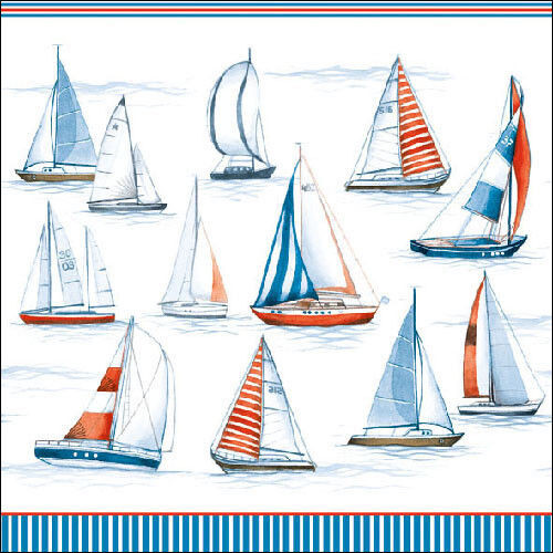 20 Servietten "Sailing" maritim*Segelschiff Segelboot Meer segeln Schiff Boot - Bild 1 von 1