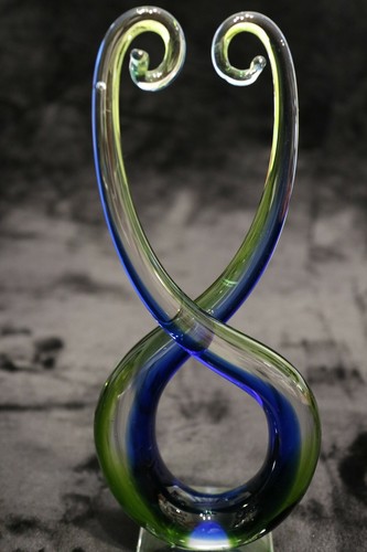 Murano Italian Art Glass - COLORFUL SPIRAL SCULPTURE - **Elegant Centerpiece** - Picture 3 of 7