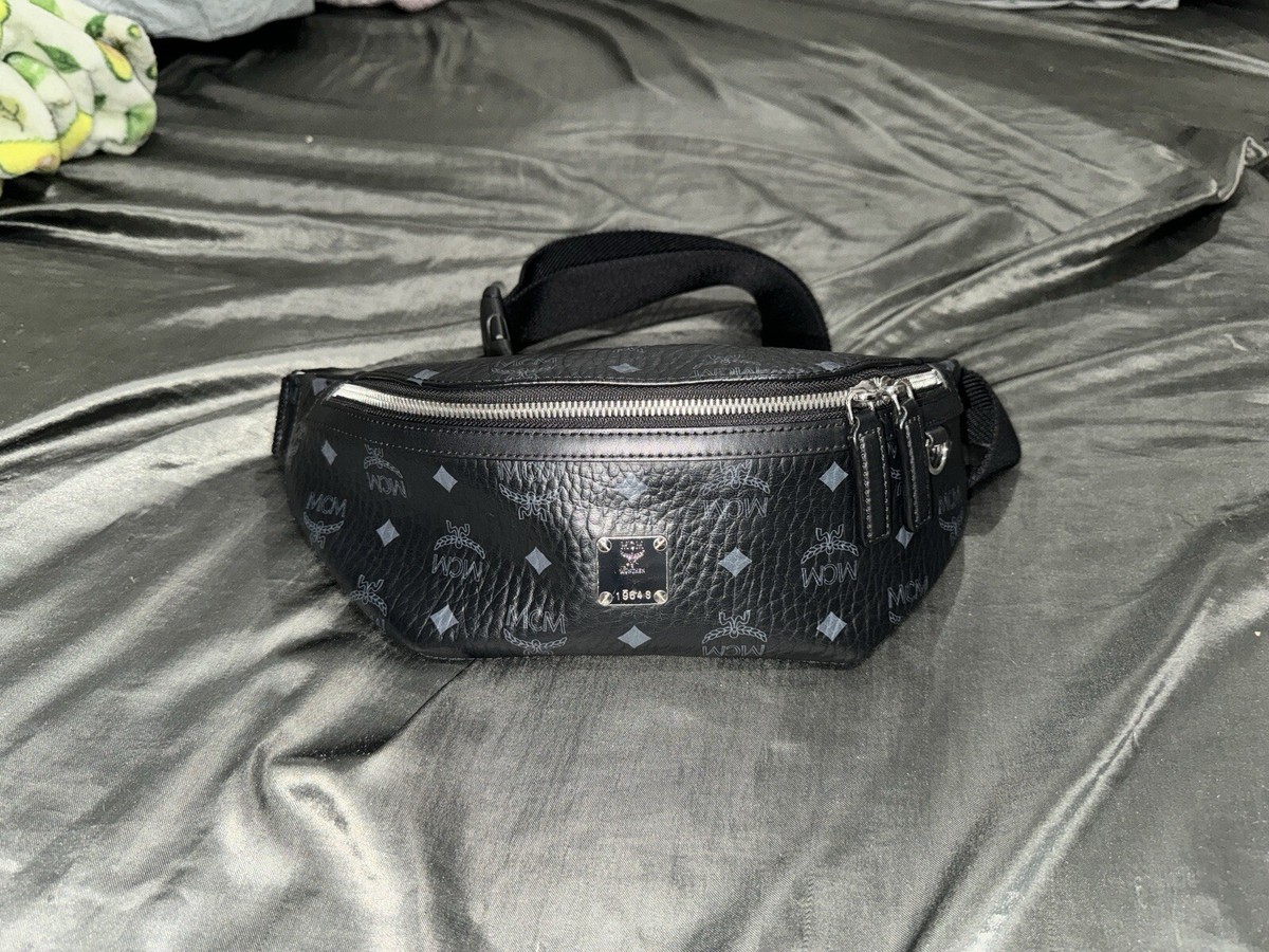 MCM Waist Bag Fursten Visetos Monogram Black Belt Bag Fanny MCM Waist Bag Fursten Visetos Monogram Black Belt Bag Fanny