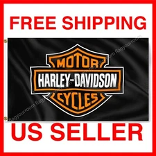Harley Davidson Logo 3x5 ft Flag Motorcycle Banner Polyester Garage Wall Sign