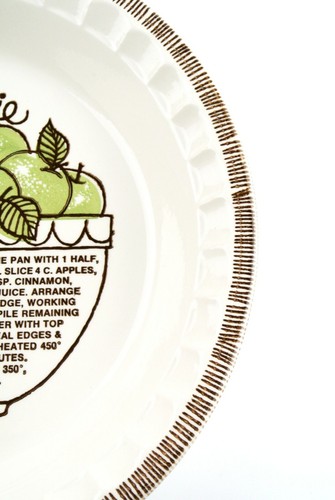 Piatto profondo ricetta torta di mele 11" ceramica vintage di Royal China Jeannette - Foto 4 di 10
